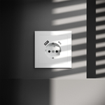 Розетка встраиваемая VOLTUM S70 с заземлением и защитными шторками, 16А, с USB, A+С, (белый матовый)