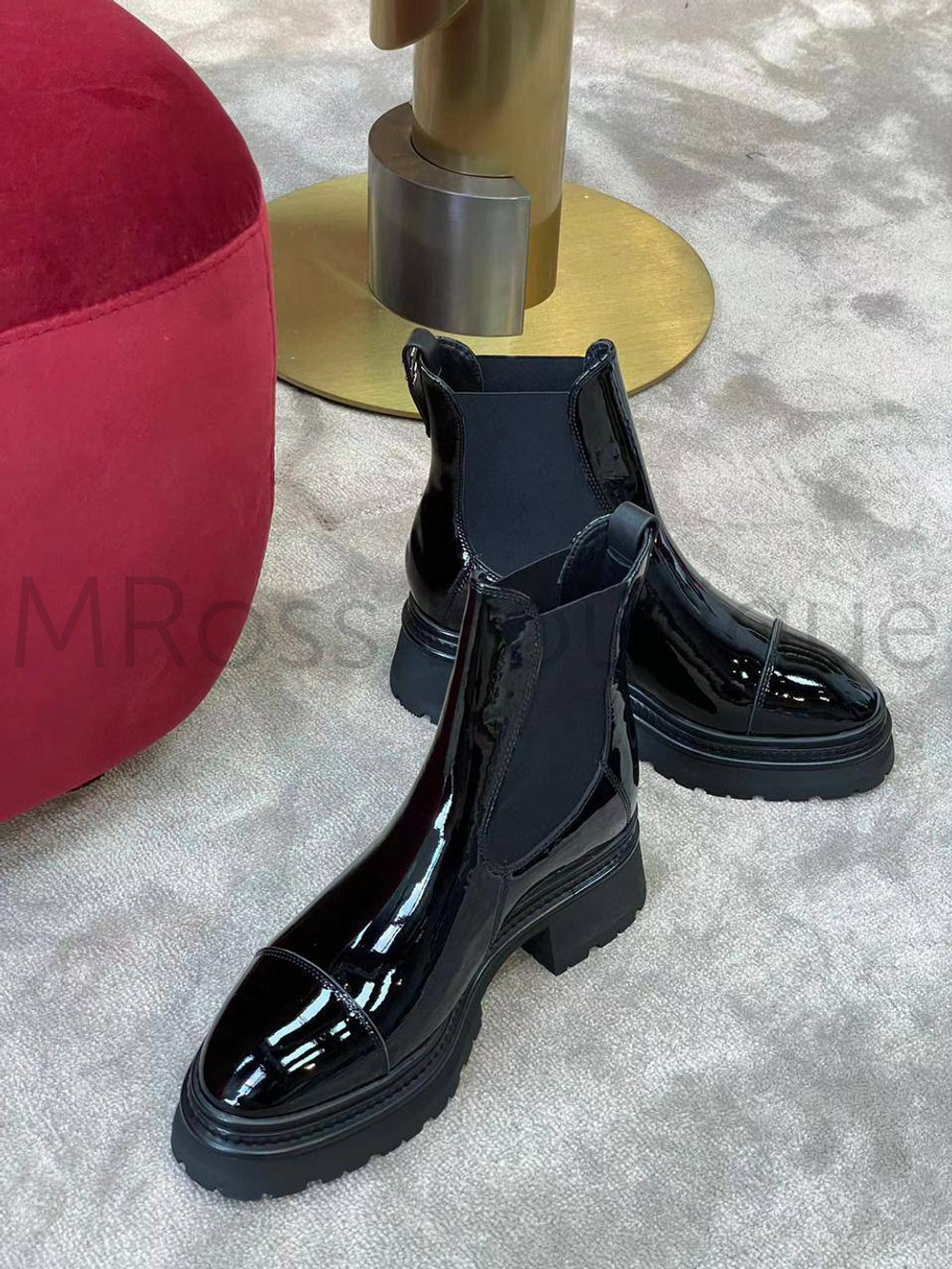 Ботинки лаковые челси Chanel (Шанель) премиум класса