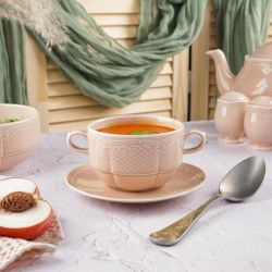 Бульонная пара 390 мл d 10,3 см h7 см Aristocrat Peach Tea Stackable Noble [1]