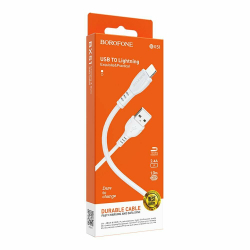 Кабель iPhone Lightning BOROFONE BX51 1м, 2.4A.  белый