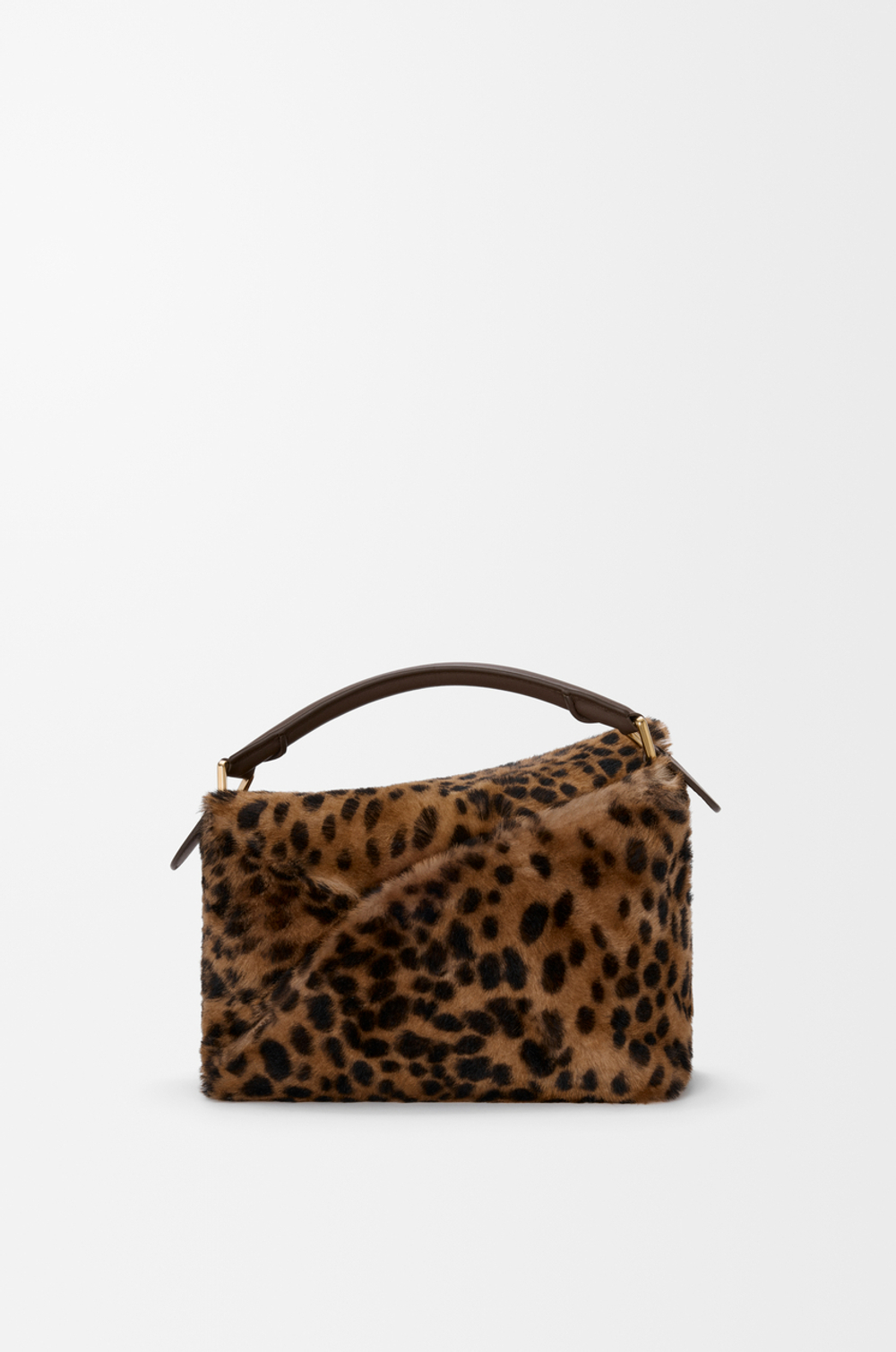 Loewe Маленькая сумка Puzzle Edge из овчины с принтом, бежевый/коричневый