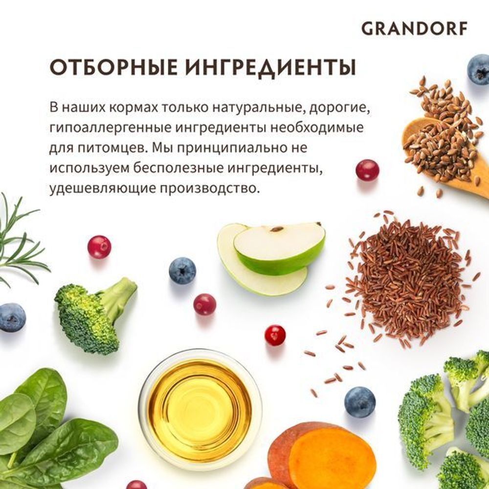 Уценка! Повр.упак. / Сухой корм Grandorf DOG 4 Meat PROBIOTIC MINI для взрослых собак мелких пород, 4 мяса с пробиотиками