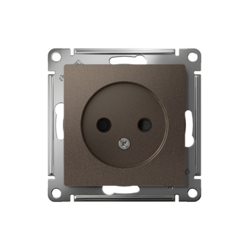 Розетка 1-м СП AtlasDesign 16А IP20 без заземл. защ. шторки механизм мокко SE ATN000649