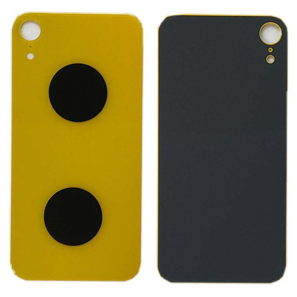 Задняя крышка для Apple iPhone Xr Желтый (стекло, широкий вырез под камеру)