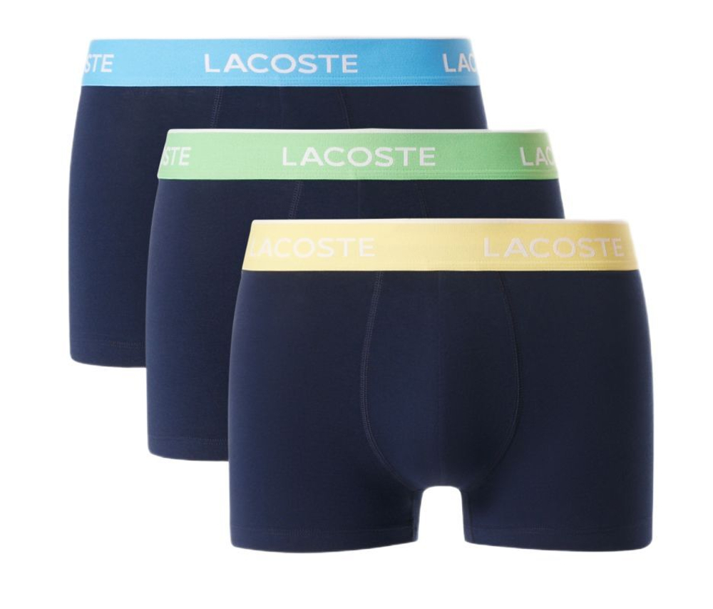 Боксерки теннисные Lacoste Stretch Cotton Trunks 3P - black