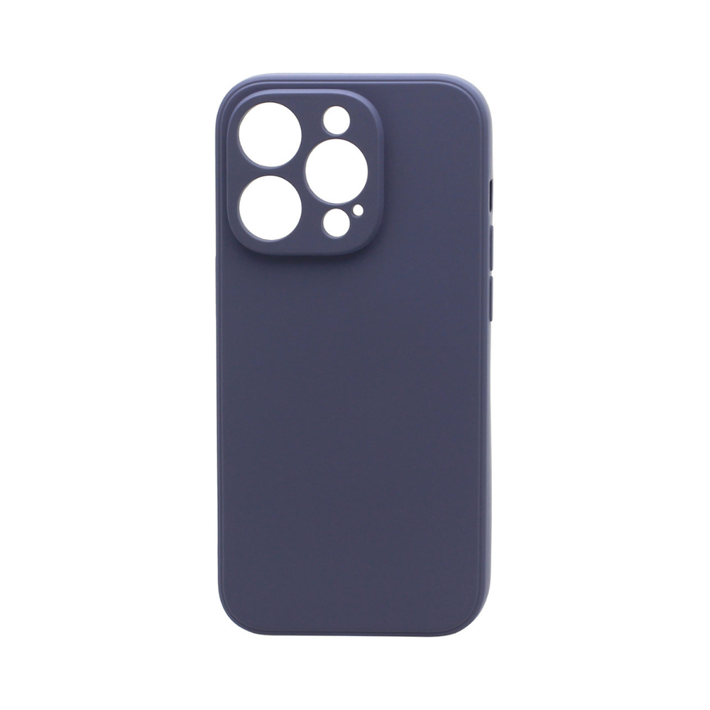 Силиконовый матовый чехол Silicone Case NEW ERA для iPhone 14 Pro, без логотипа, серо-сиреневый