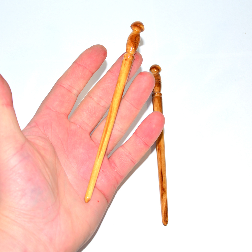 Деревянные заколки-шпильки для волос из вишни, набор из двух штук H1