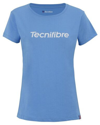 Женская теннисная футболка Tecnifibre Club Cotton Tee - небесный