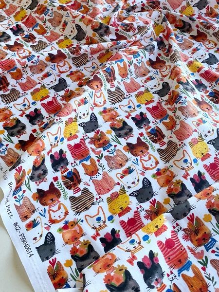 Остаток 0.85 м. ЦВЕТНЫЕ МИНИ КОТИКИ, 100% хлопок, Handmade Fabrics 2