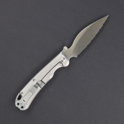 Pelican frame lock satin full serrated