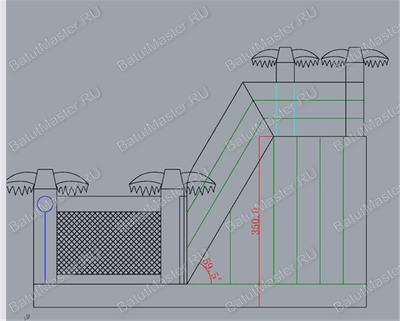 Надувной коммерческий батут "Джунгли"