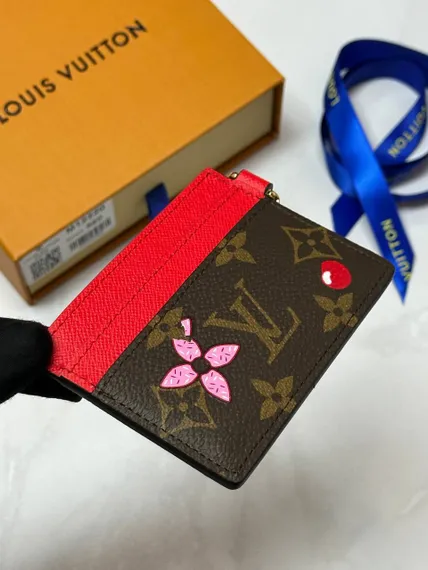 Держатель для карт Louis Vuitton Charms, красный