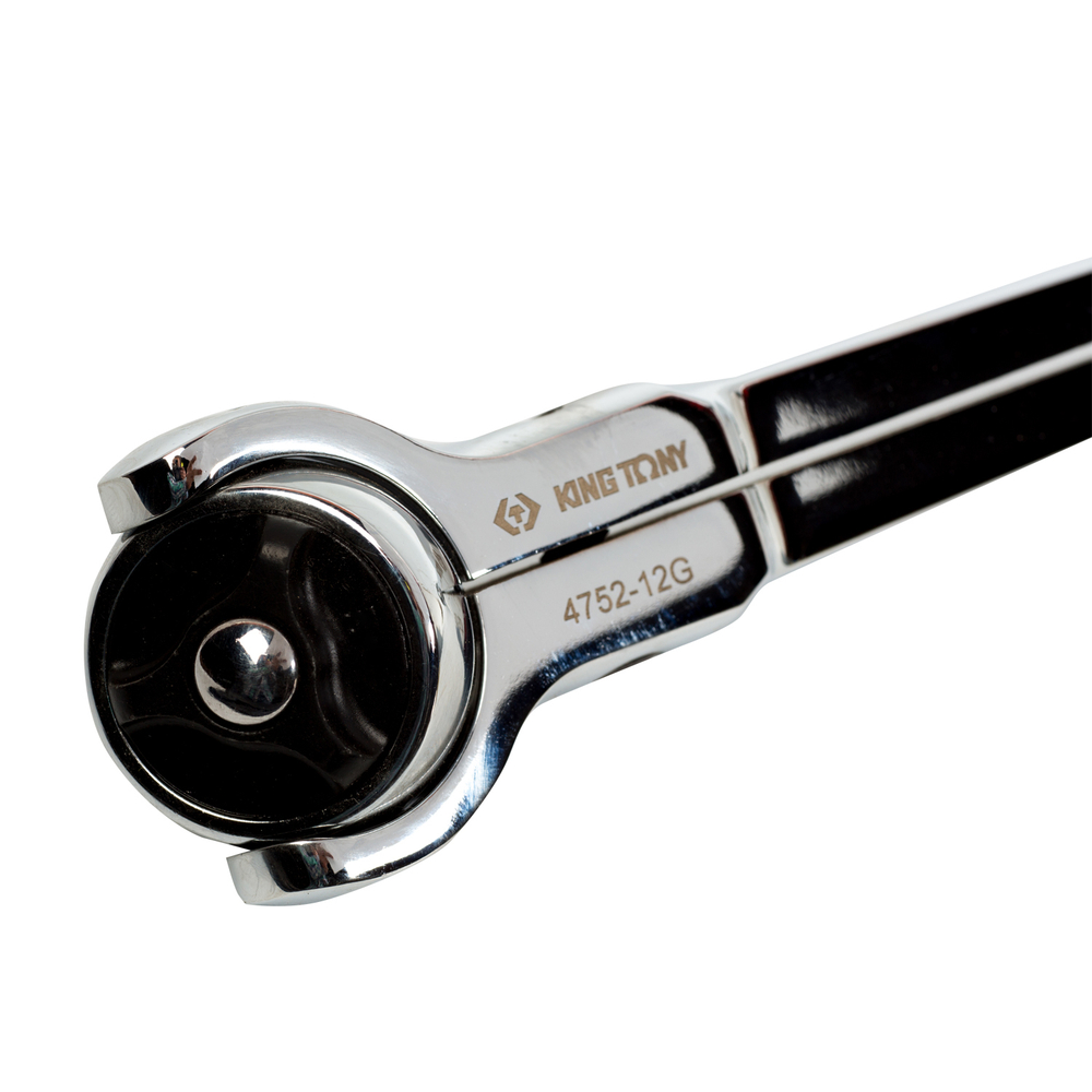 KING TONY (4752-12G) Трещотка 1/2", 300 мм, 72 зубца, дисковый механизм, поворотная голова с кнопкой