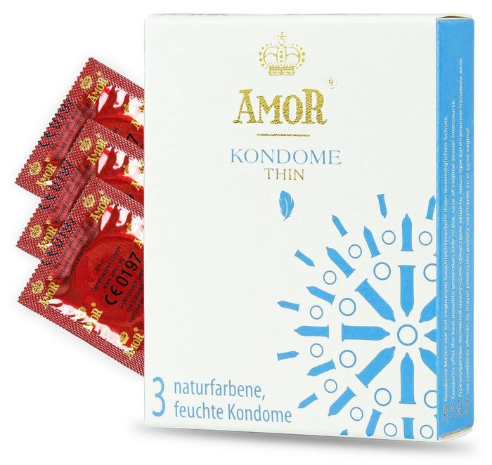 Супертонкие презервативы AMOR Thin - 3 шт.