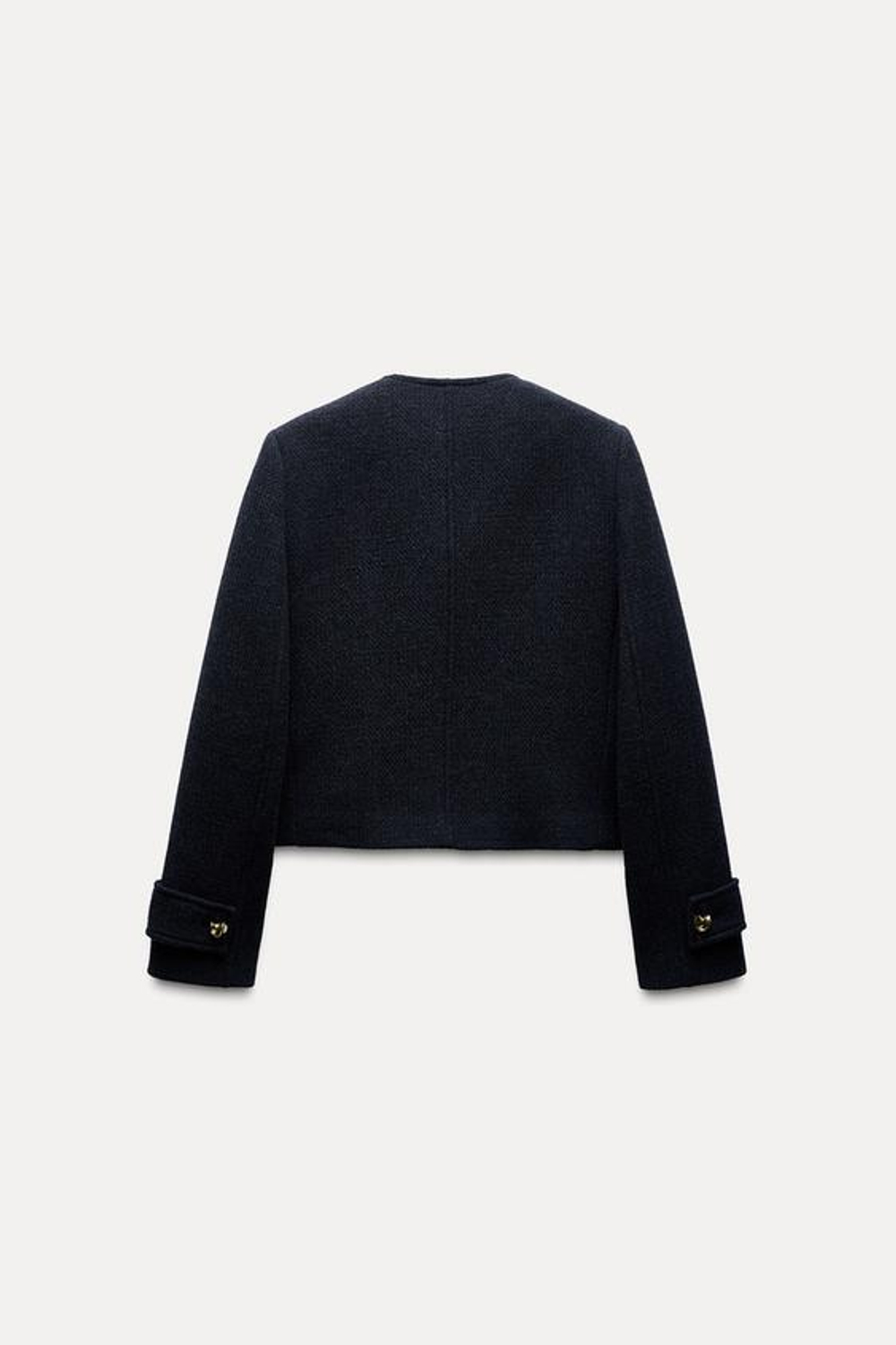 ZARA КАРДИГАН ИЗ СМЕСОВОЙ ШЕРСТИ С ПУГОВИЦАМИ — ZW COLLECTION, СЕРО-СИНИЙ