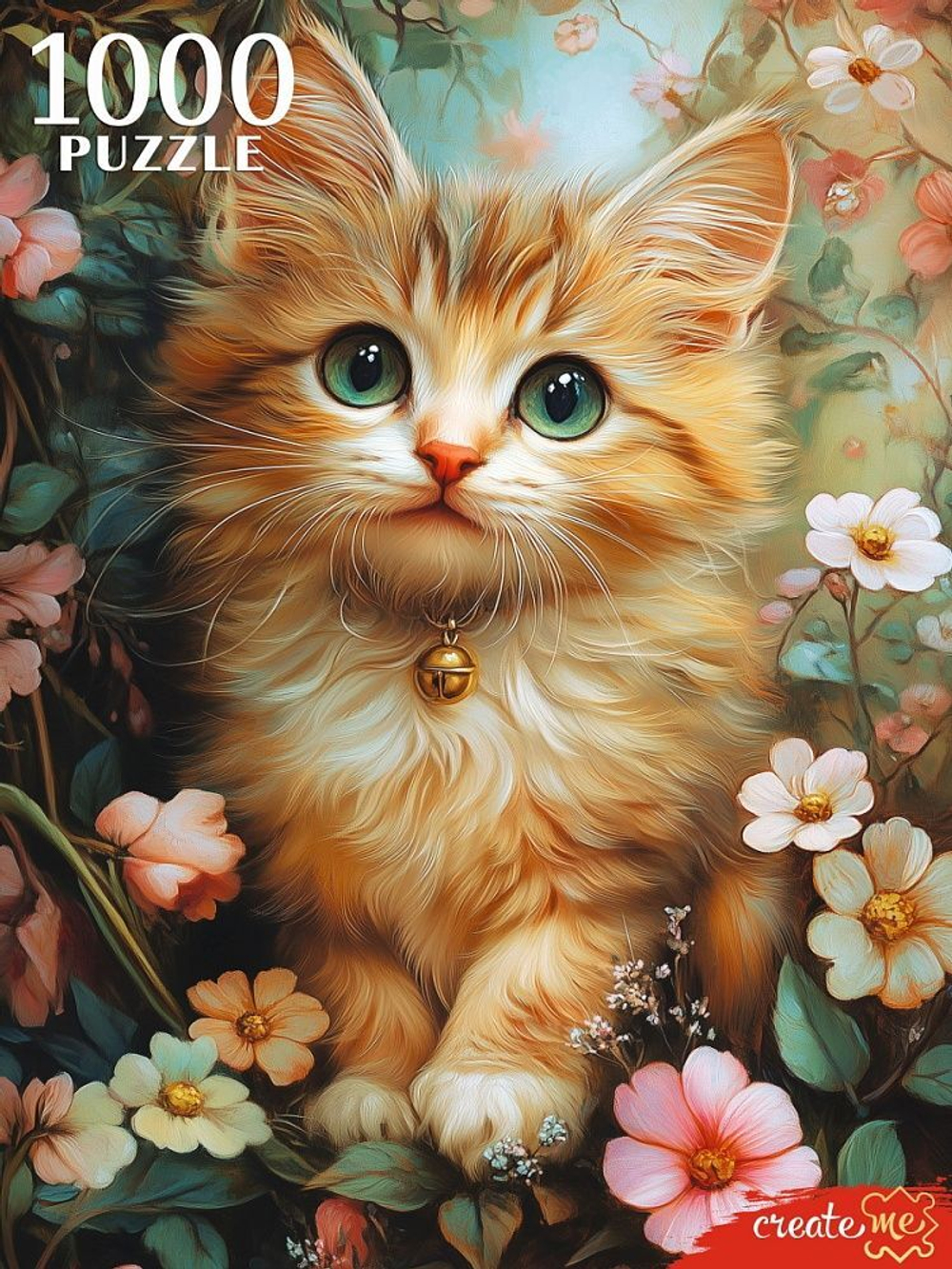 Пазлы 1000 элементов 685*480мм. "Котенок в цветах"