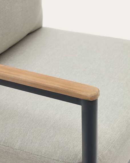 Комплект уличной мебели Aiguafreda из алюминия и акации, диван, 2 стула, столик