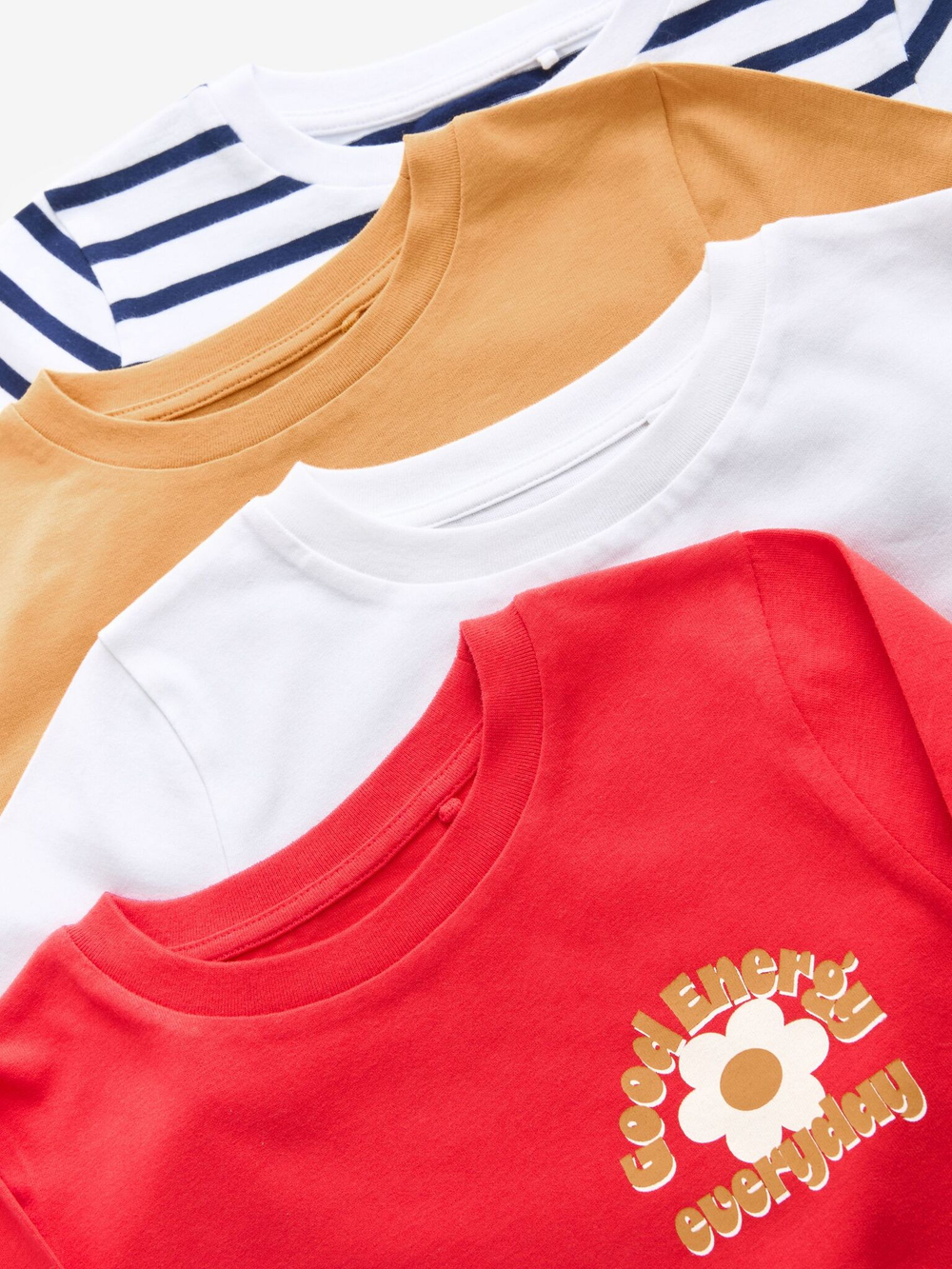 Лонгслив для девочки Next K86-171, 4 шт., Белый, Красный, Горчичный