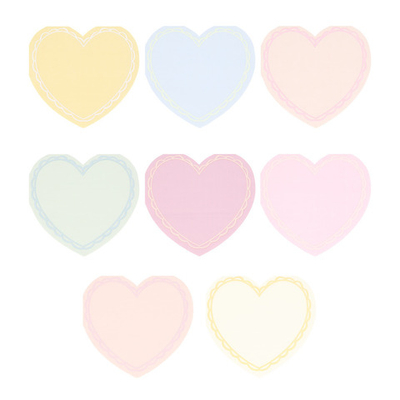 Салфетки пастельные маленькие "Сердечки" 16 шт. (2024)