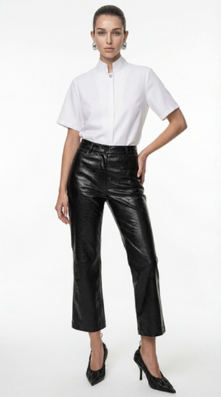 Капри клеш из экокожи