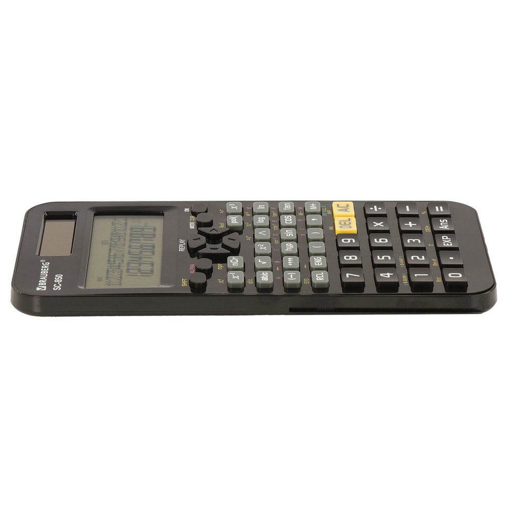 Калькулятор инженерный BRAUBERG SC-850 (163х82 мм) 240 функций 10+2 разрядов двойное питание черный