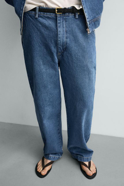 ZARA ДЖИНСЫ ЧИНОС STRAIGHT FIT, СИНИЙ