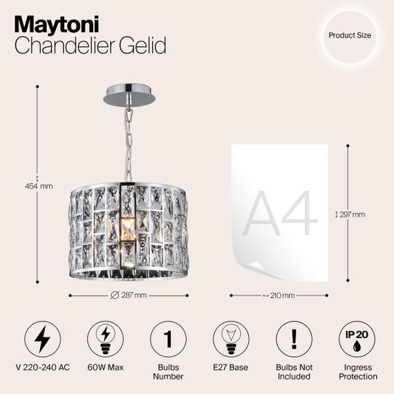 Подвесной светильник Maytoni Gelid MOD184-PL-01-CH