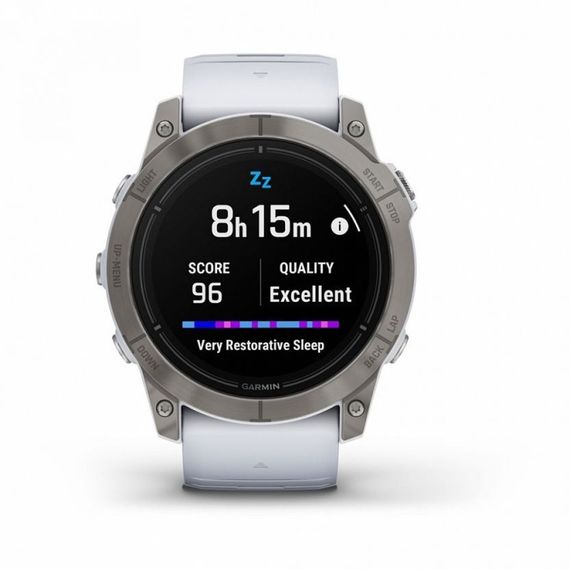 Garmin EPIX PRO Gen 2 Sapphire 51 мм — белый титановый DLC, белый ремешок