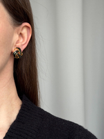 Клипсы с чёрной эмалью