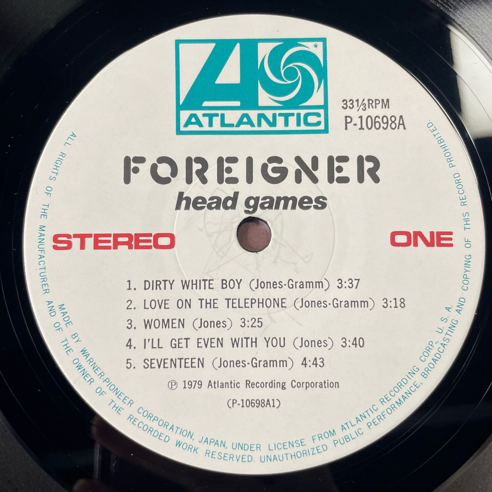 Винтажная виниловая пластинка LP Foreigner Head Games (Япония 1979) (Без Оби)
