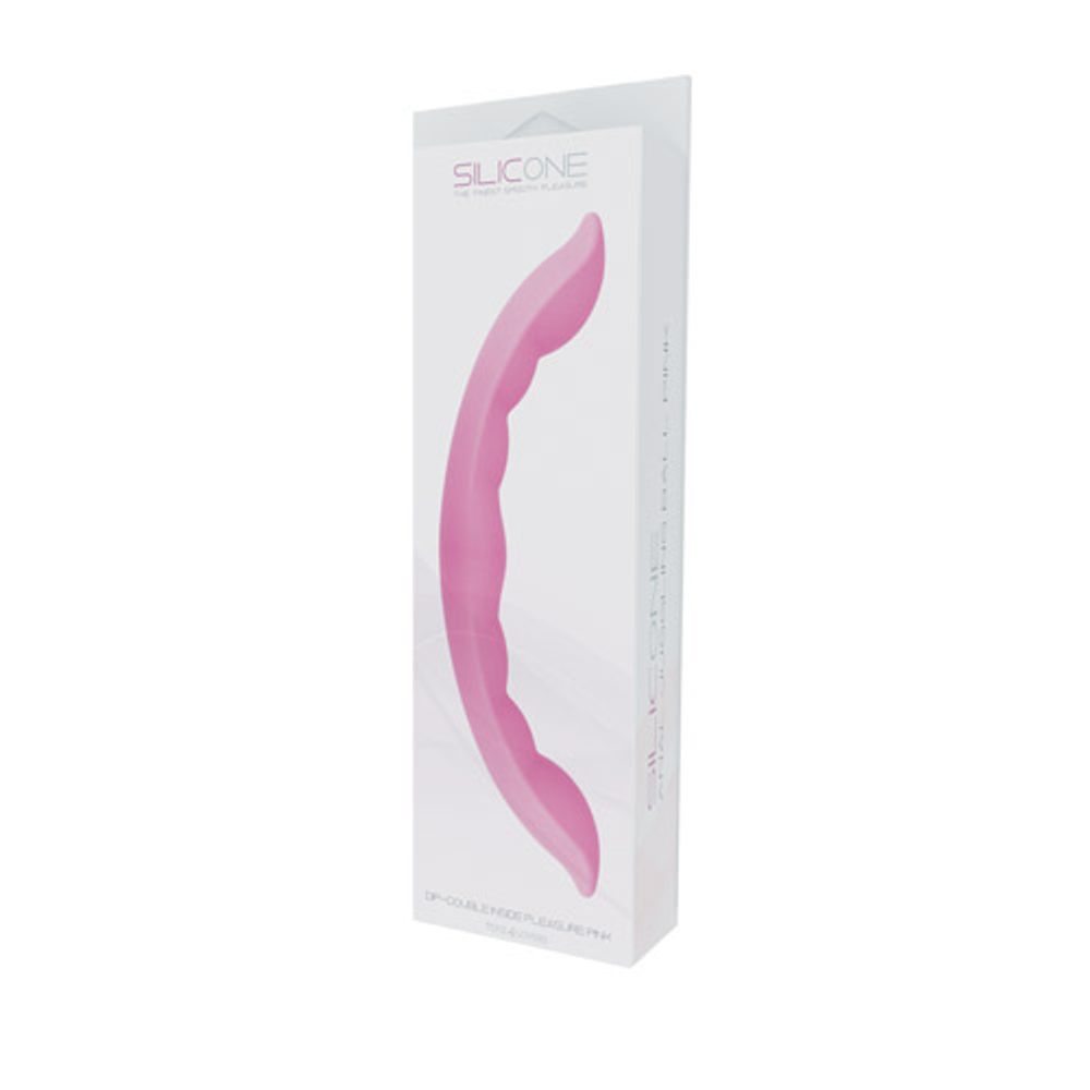 Розовый двусторонний фаллоимитатор DIP-DOUBLE INSIDE PLEASURE SILICONE - 30 см. (Цвет: розовый)