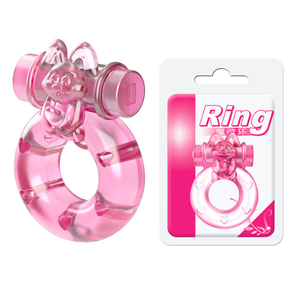 Розовое эрекционное виброкольцо 3,5х5см Baile Pink Rabbit Cock Rings BI-010082A