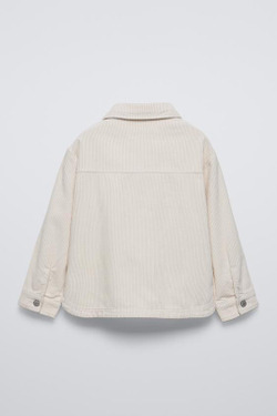 ZARA ВЕЛЬВЕТОВАЯ КУРТКА-РУБАШКА, ЭКРЮ
