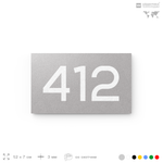 Номер на дверь 412, табличка на дверь для офиса, квартиры, кабинета, аудитории, склада, серая 120х70 мм, Айдентика Технолоджи