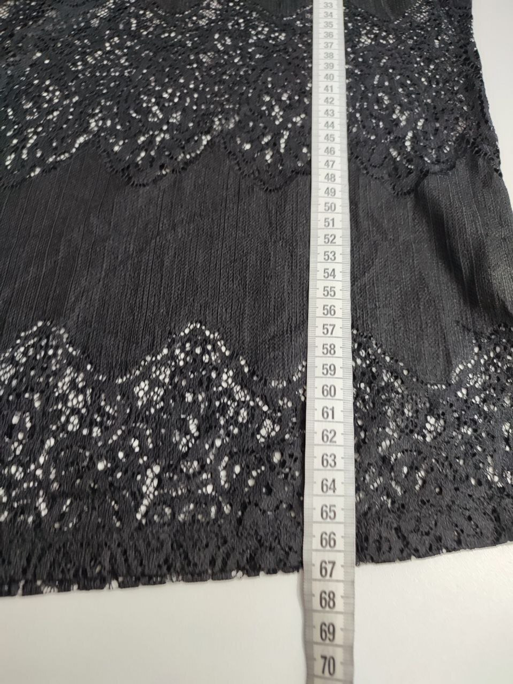 Блузка черная с кружевом 48-50 размер