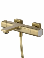 Смеситель для ванны с душевым гарнитуром и термостатом WONZON & WOGHAND SOLID WW-C2011-A-BG брашированное золото