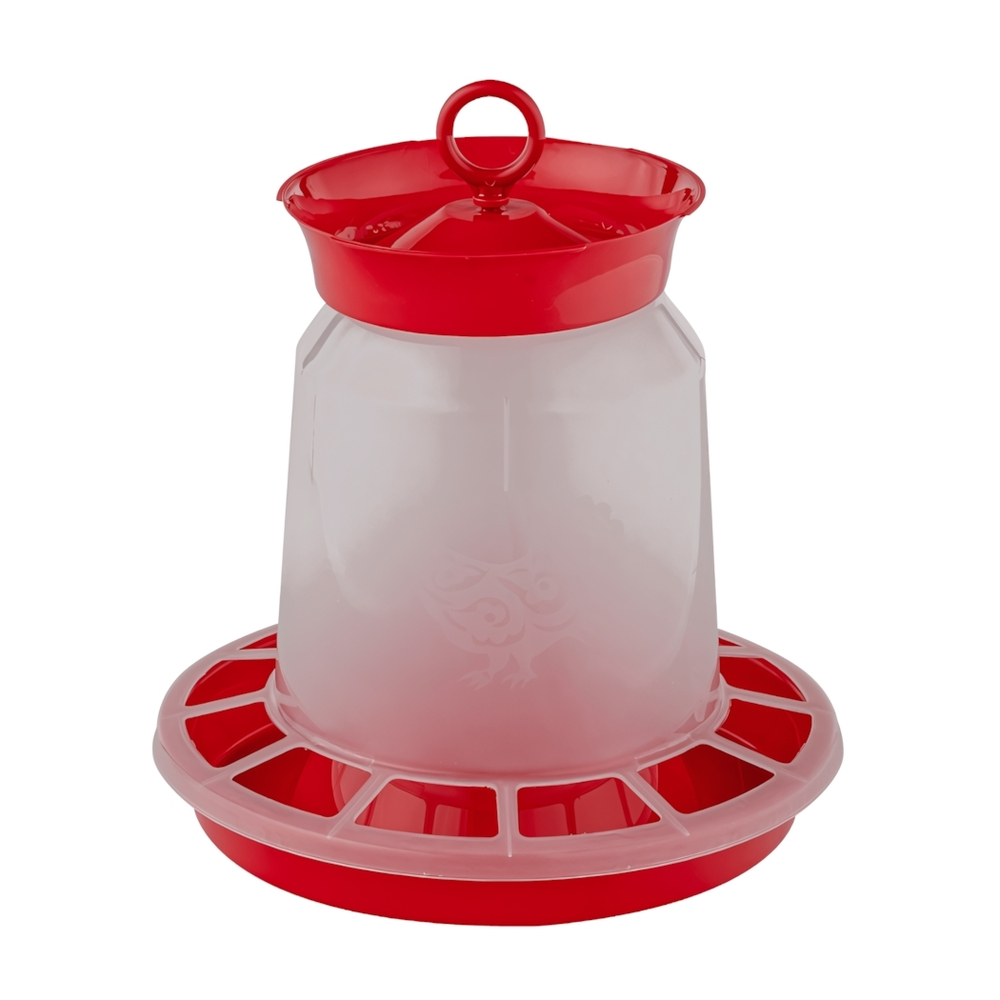 Кормушка для птиц с колбой 10 л цвет красный