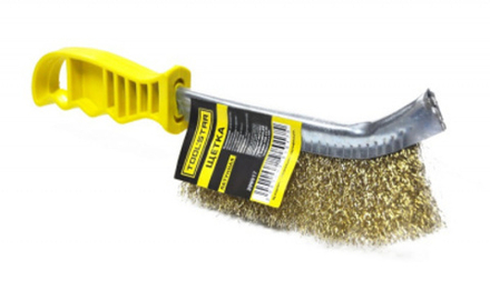 Щётка STAYER "MASTER" латунная с пластмассовой ручкой, 1 ряд.