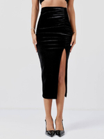 Юбка бархат со сборкой