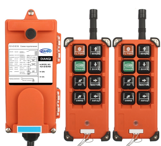 Промышленный регулятор/пульт F21-E1B для подъемного крана/лебедки, 380В, UHF 868Mhz (2 передатчика)