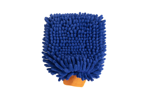 яяСалфетка микрофибра варежка шиншилла синий ворс Kraft