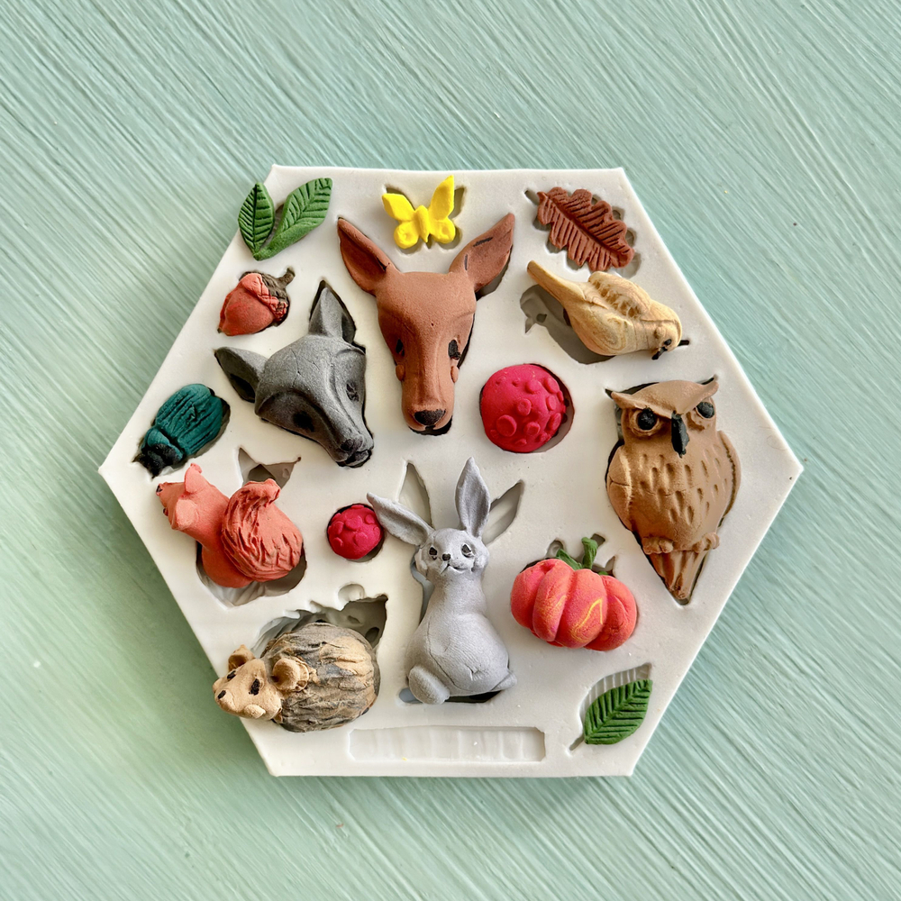 Молд силиконовый для творчества "Лесные звери" / игрушки для кукол, фигурки животных