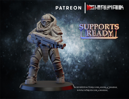 Genestealer Cults Neophyte Hybrids Гибрид-неофит №3 с автоганом миниатюра для dnd, днд, pathfinder, фентези, Настольная игра, НРИ, Варгейм, РПГ