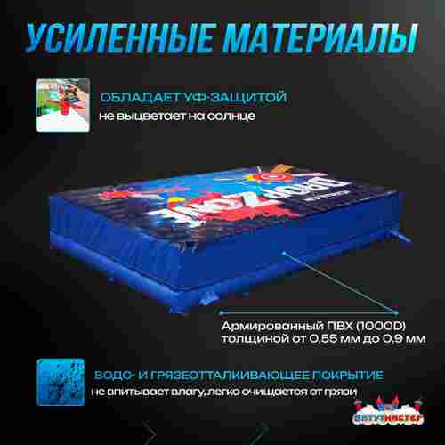 Надувная подушка «MegaLand» для приземлений и отработки трюков, 15×12×1,5 м