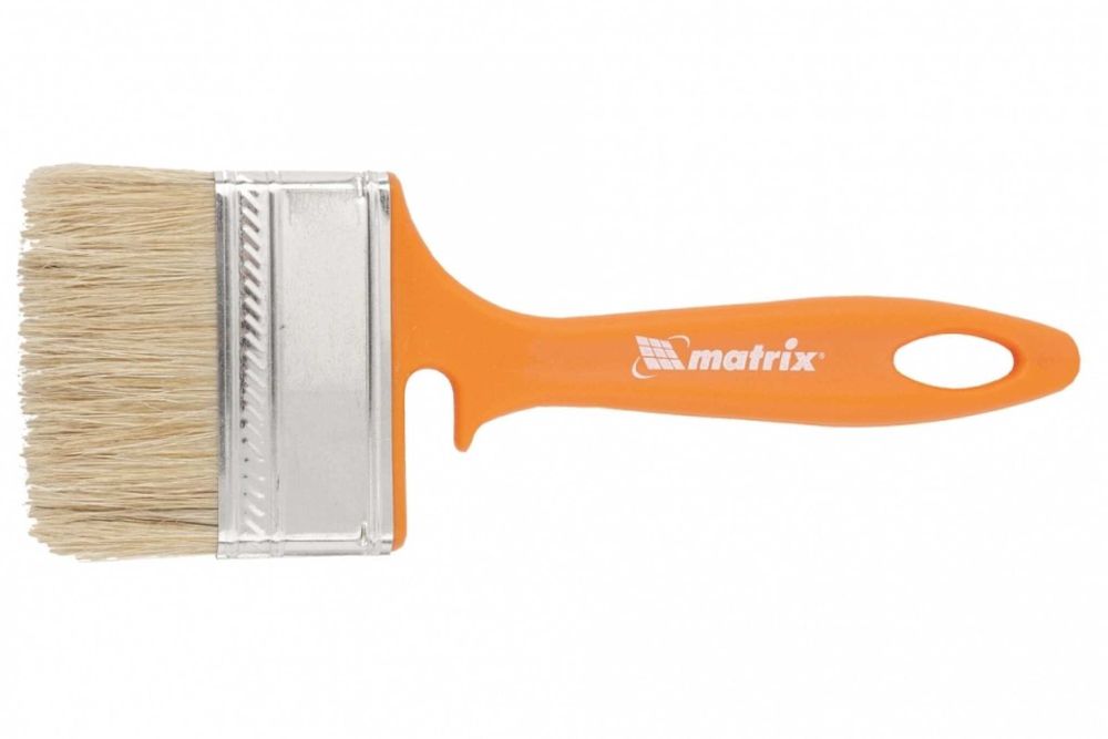 Кисть флейцевая для фасадных работ, 70х12 мм, натуральная щетина, пластиковая рукоятка// Matrix