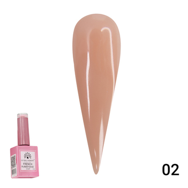 Каучуковая база для гель лака френч, Rubber Base Coat French, 15 мл., Global Fashion 02