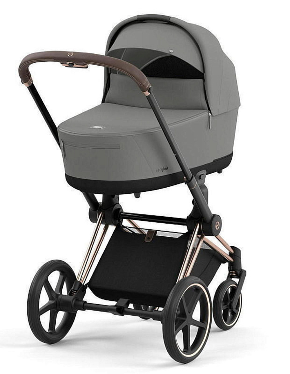 Коляска Cybex Priam IV Rosegold complete и автокресло Cloud G i-Size Magic Black 3 в 1 Mirage Grey