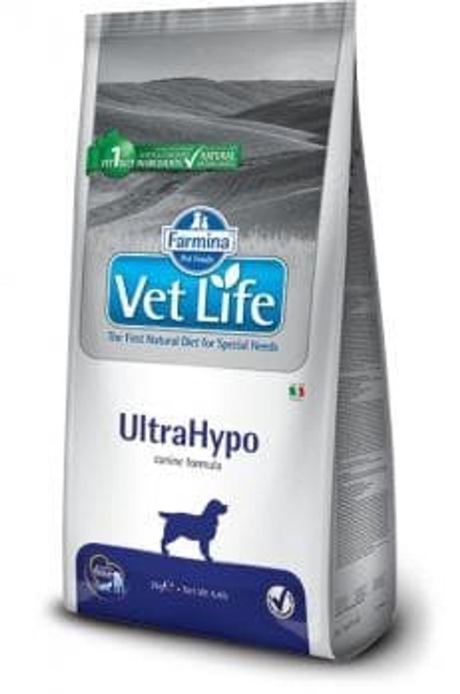 Сухой диетический корм Farmina Vet Life Dog Ultrahypo  для собак (исключающая диета при аллергиях и атопиях) 2кг