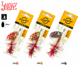 Набор блесен вращающихся LUCKY JOHN Spin-X Round №4, 11 г, цвет SR, CR, GR (3 шт)