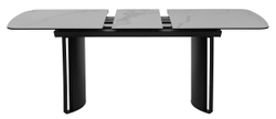 Стол RASMUS 160 TL-45 Белый мрамор, испанская керамика / черный каркас, ®DISAUR